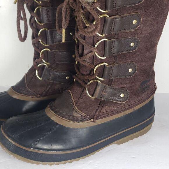 Sorel Women's Joan Of Arctic US8 Brown Waterproof Lined Shearling Snow Boots - Picture 13 of 16